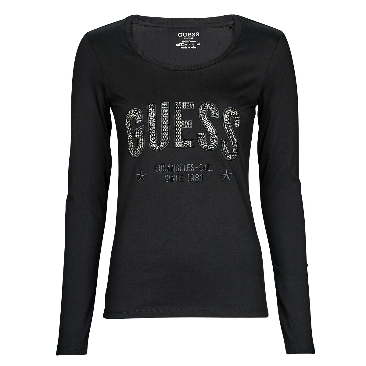 T-shirts a maniche lunghe Donna Guess LS CN MIRELA TEE Nero