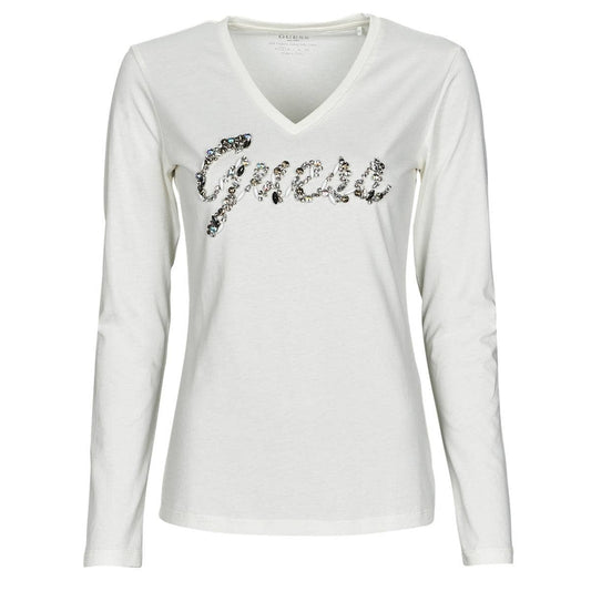 T-shirts a maniche lunghe Donna Guess LS VN BONITA TEE Beige