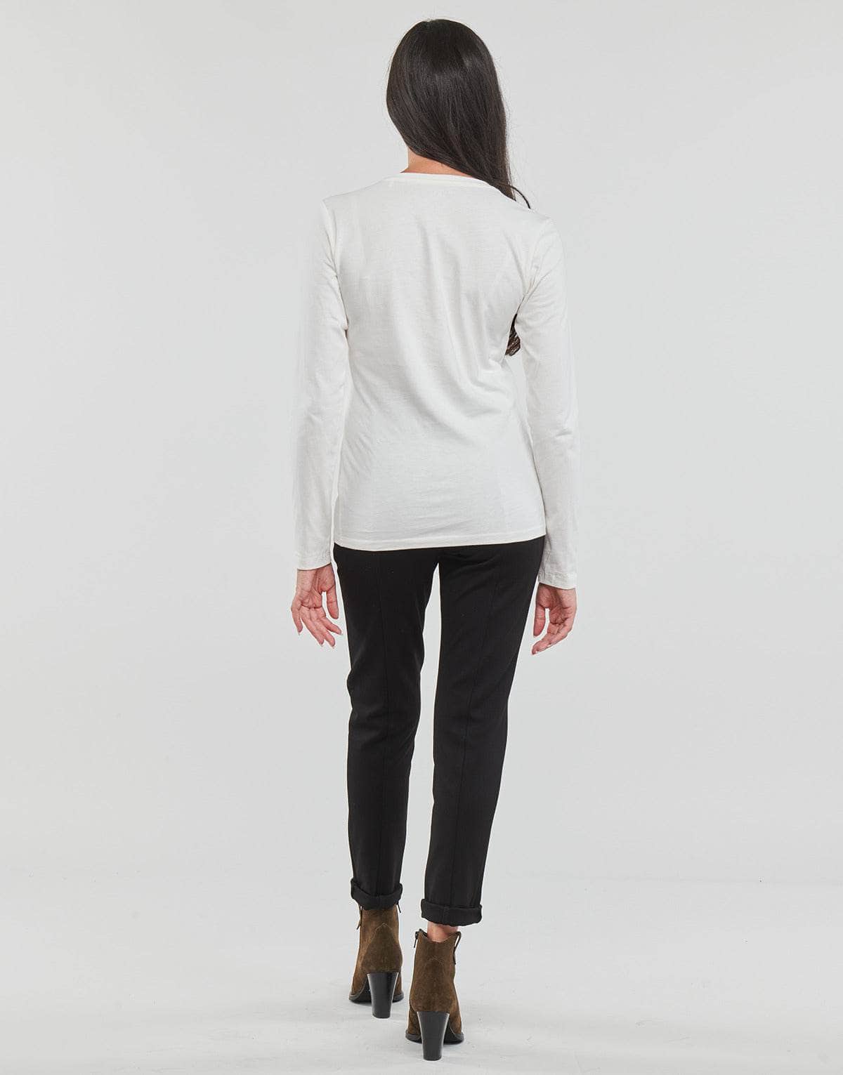 T-shirts a maniche lunghe Donna Guess LS VN BONITA TEE Beige