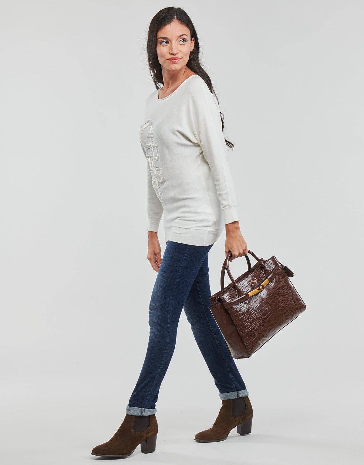 Maglione Donna Guess AMELIE BAT SLEEVE Beige