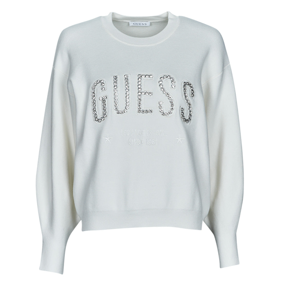 Maglione Donna Guess ESTELLE RN LS Bianco
