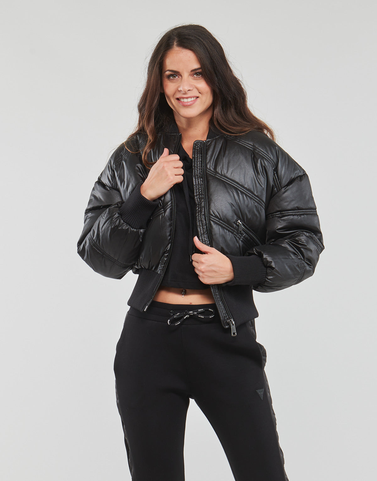 Piumino Donna Guess LOU BOMBER Nero