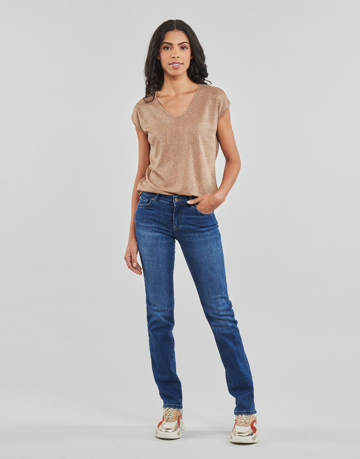 Jeans Flare Donna Only ONLALICIA LIFE REG STRT DNM DOT Blu