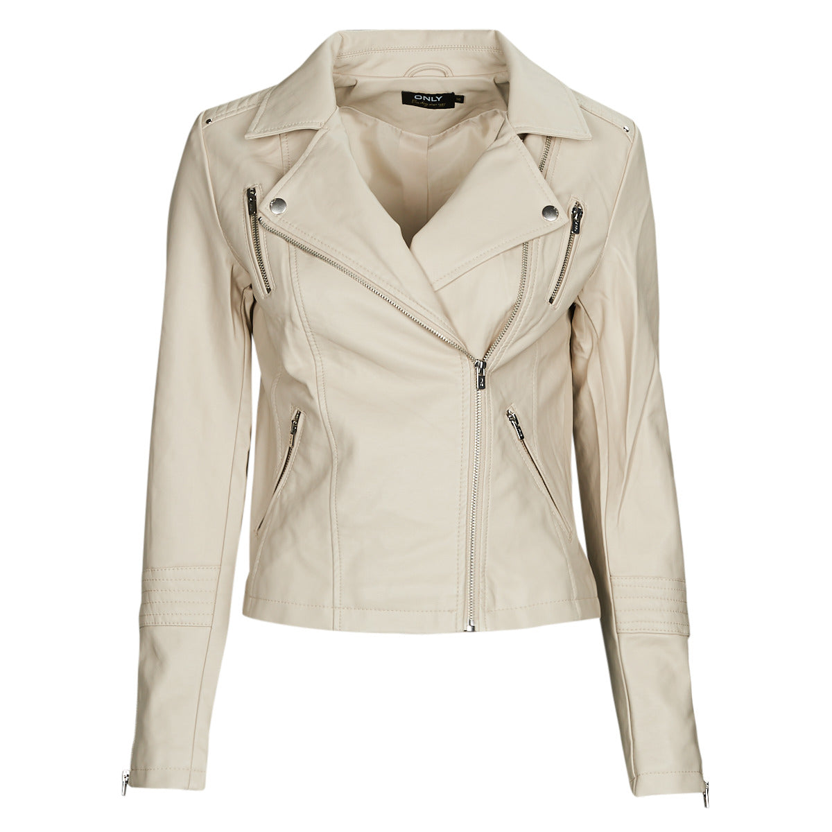 Giacca in pelle Donna Only ONLGEMMA FAUX LEATHER BIKER OTW NOOS Beige