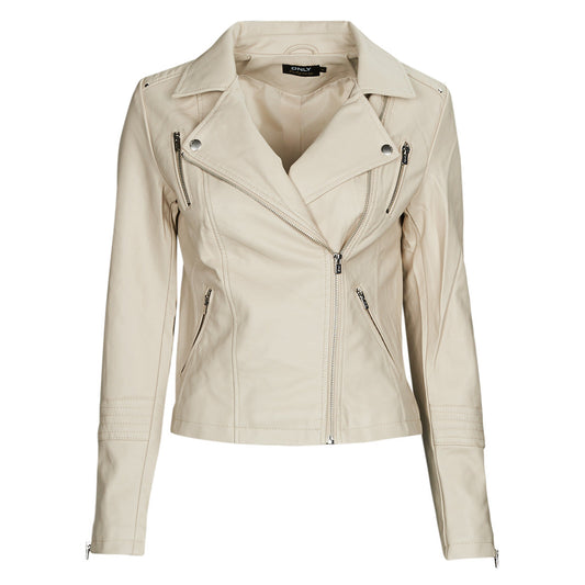 Giacca in pelle Donna Only ONLGEMMA FAUX LEATHER BIKER OTW NOOS Beige
