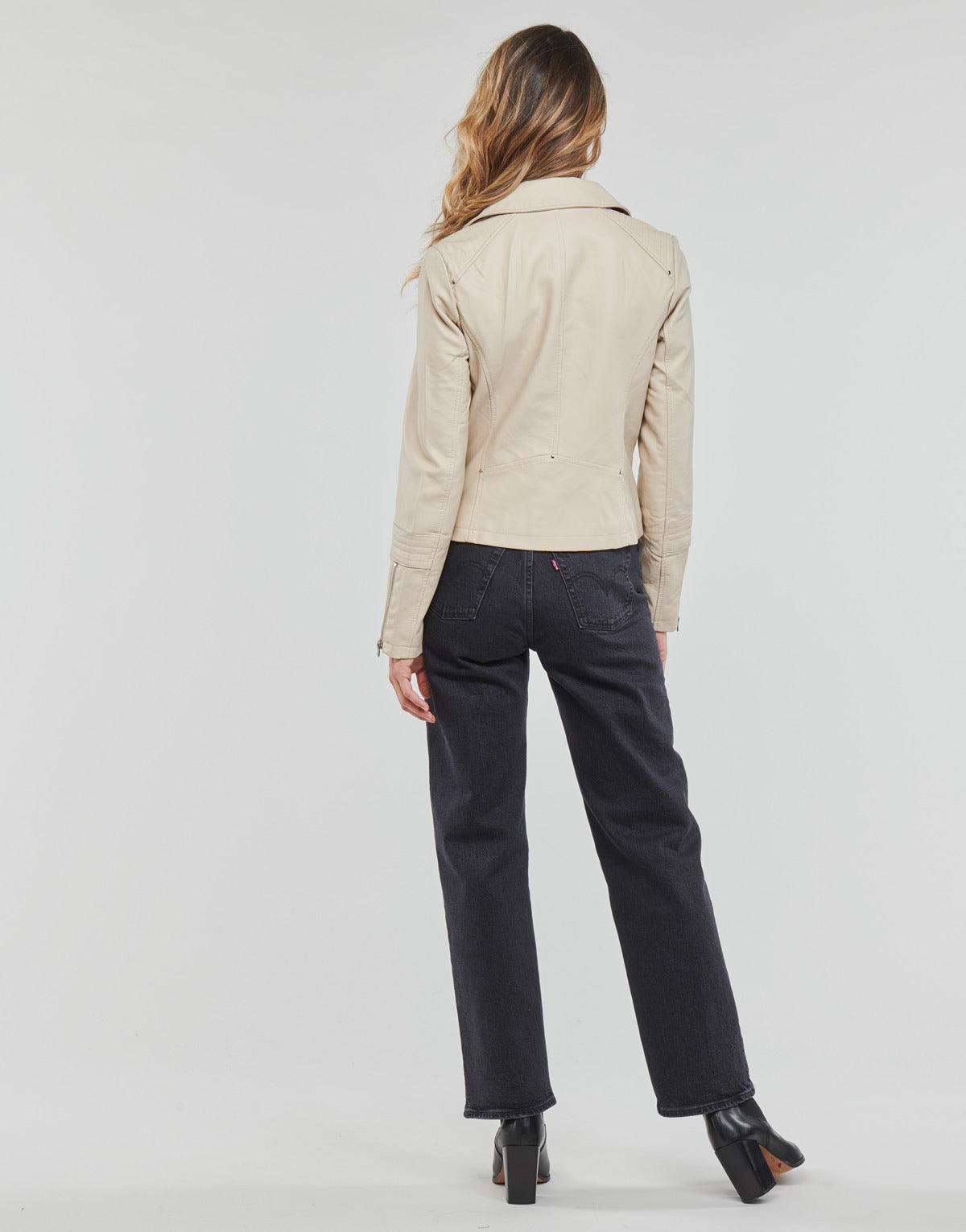 Giacca in pelle Donna Only ONLGEMMA FAUX LEATHER BIKER OTW NOOS Beige