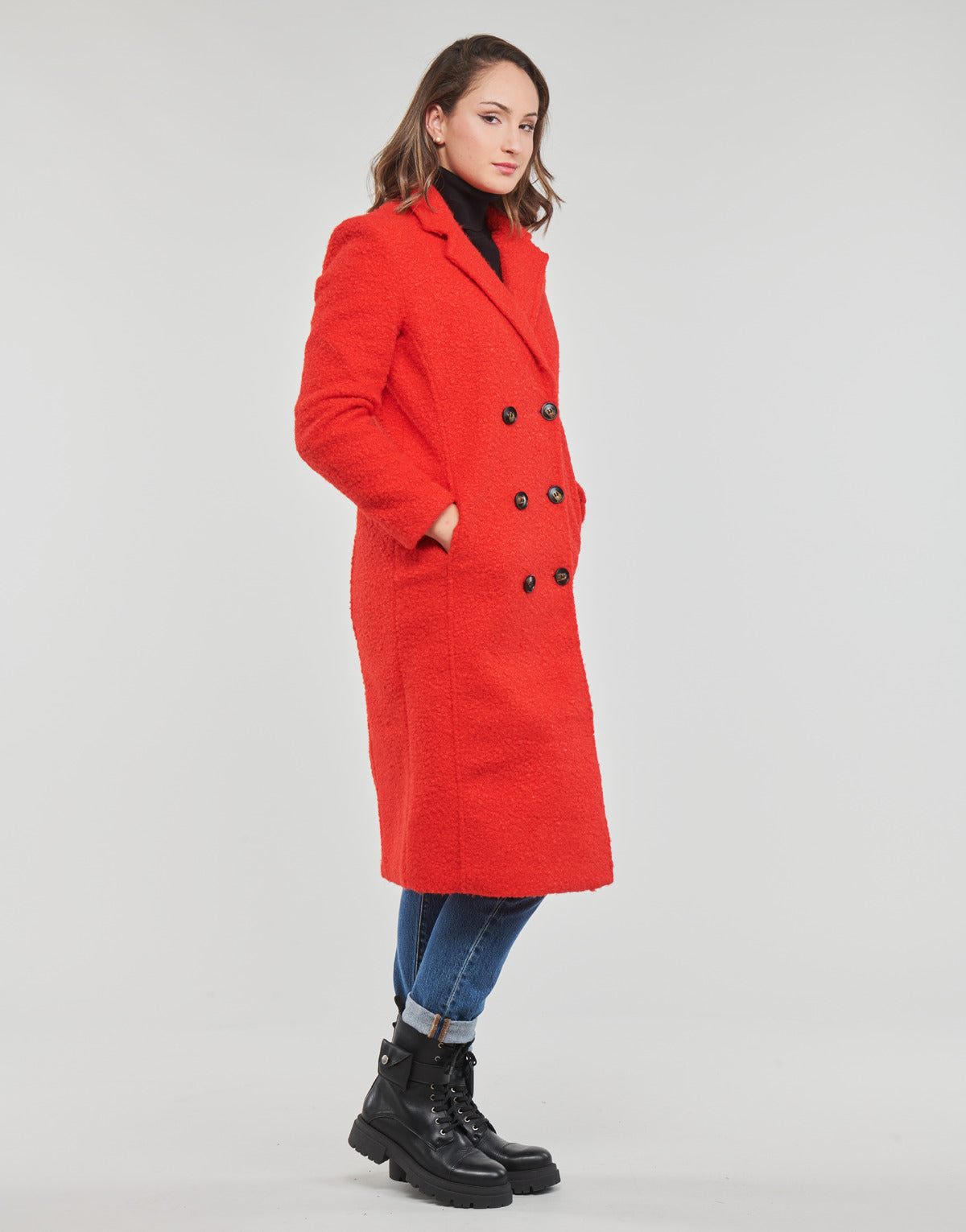 Mantella Donna Only ONLPIPER COAT CC OTW Rosso