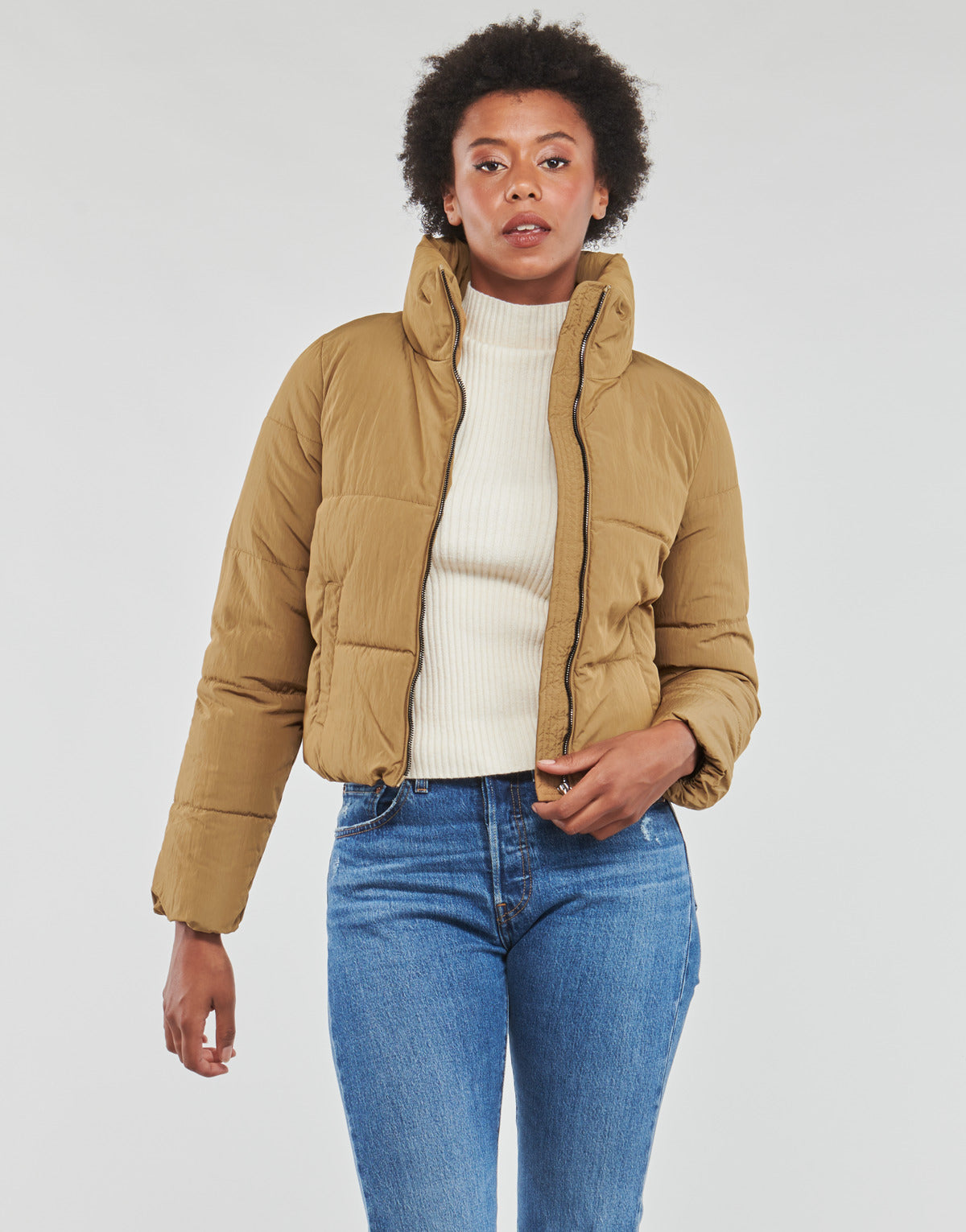Piumino Donna Only ONLDOLLY SHORT PUFFER JACKET OTW NOOS Marrone