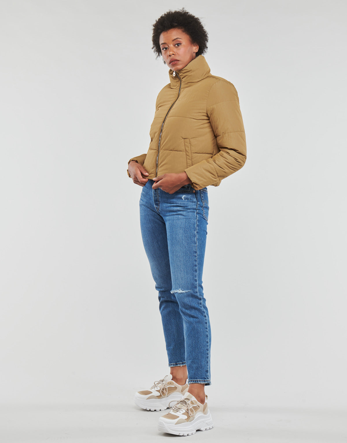 Piumino Donna Only ONLDOLLY SHORT PUFFER JACKET OTW NOOS Marrone