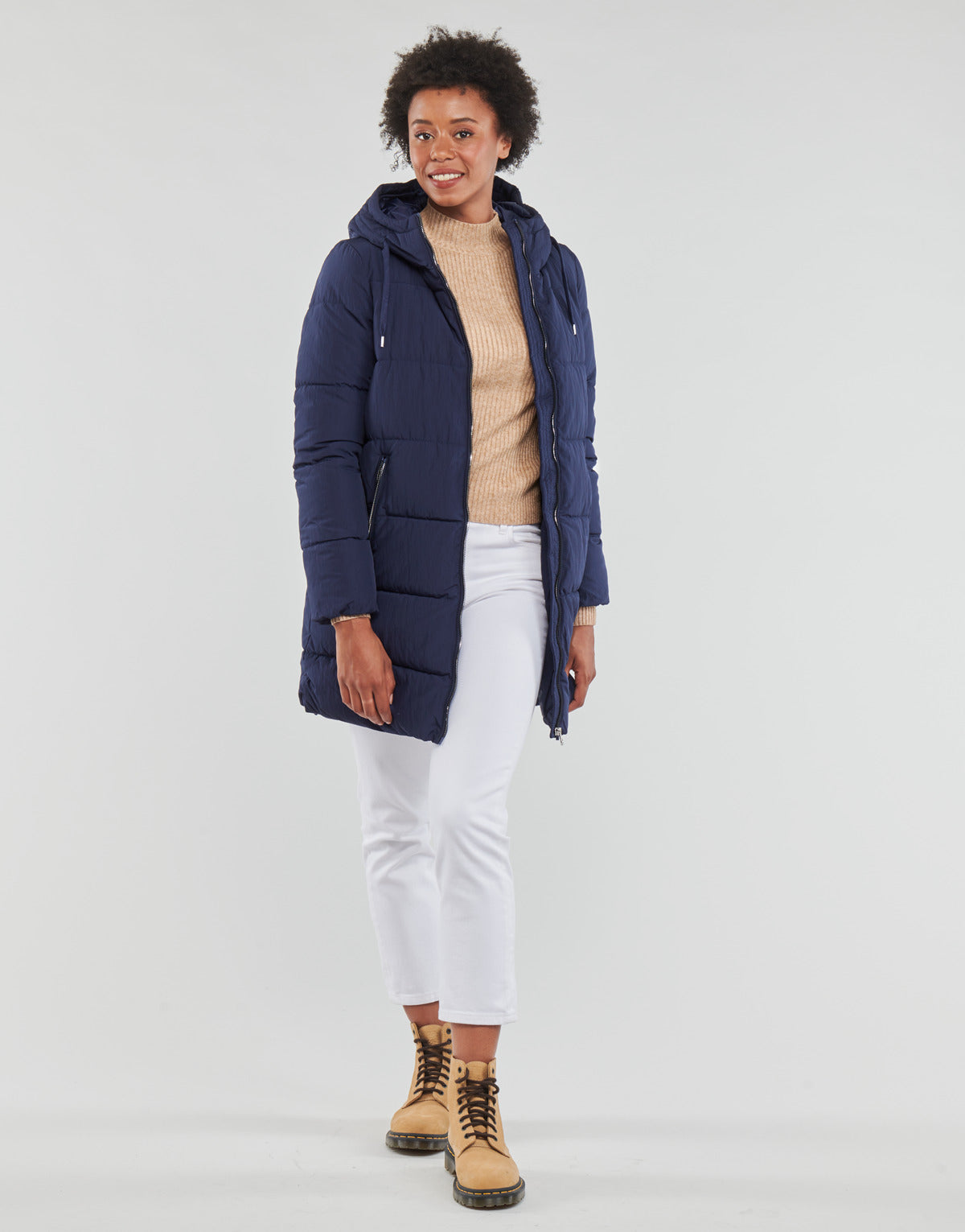 Piumino Donna Only ONLDOLLY LONG PUFFER COAT OTW NOOS Marine
