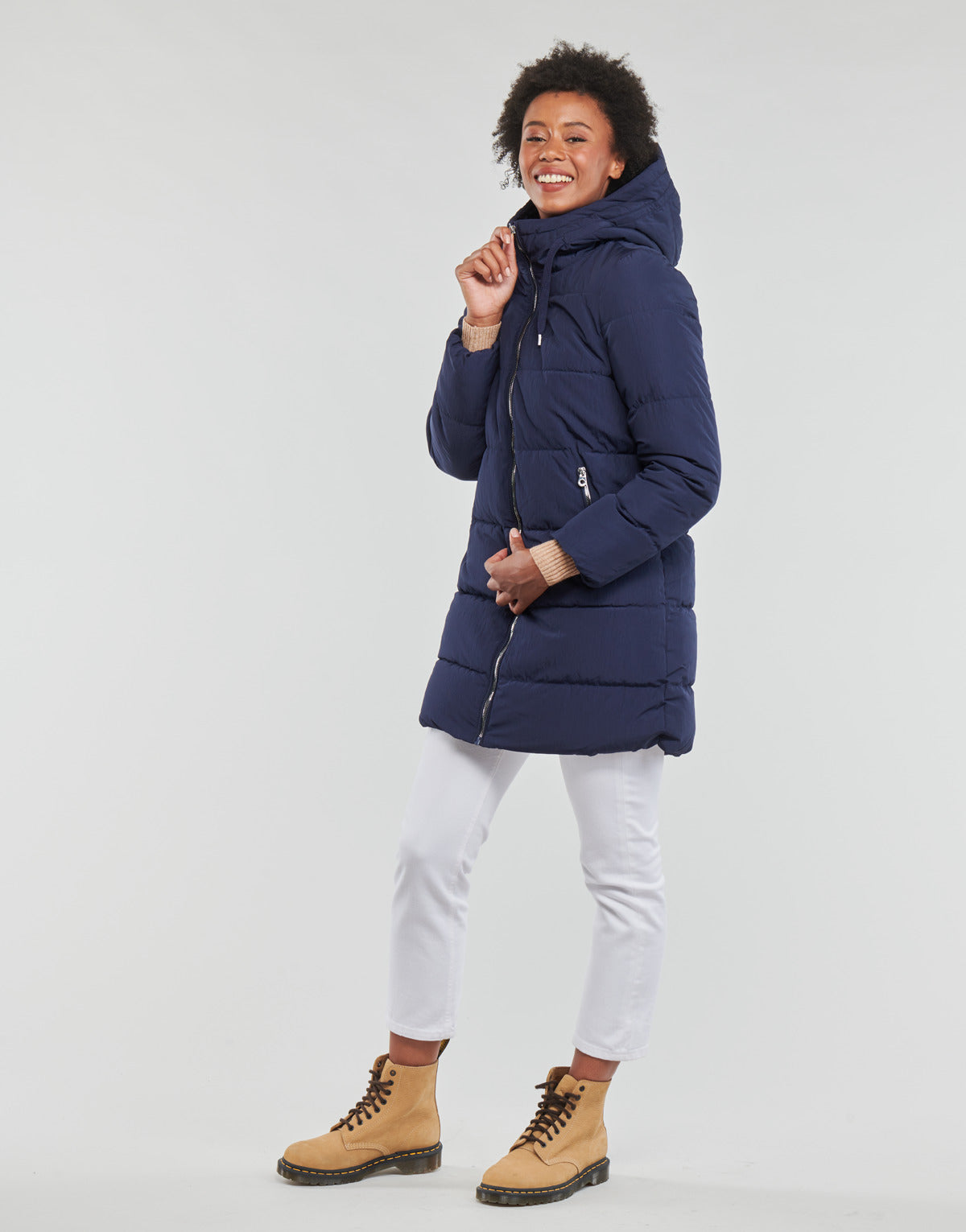 Piumino Donna Only ONLDOLLY LONG PUFFER COAT OTW NOOS Marine