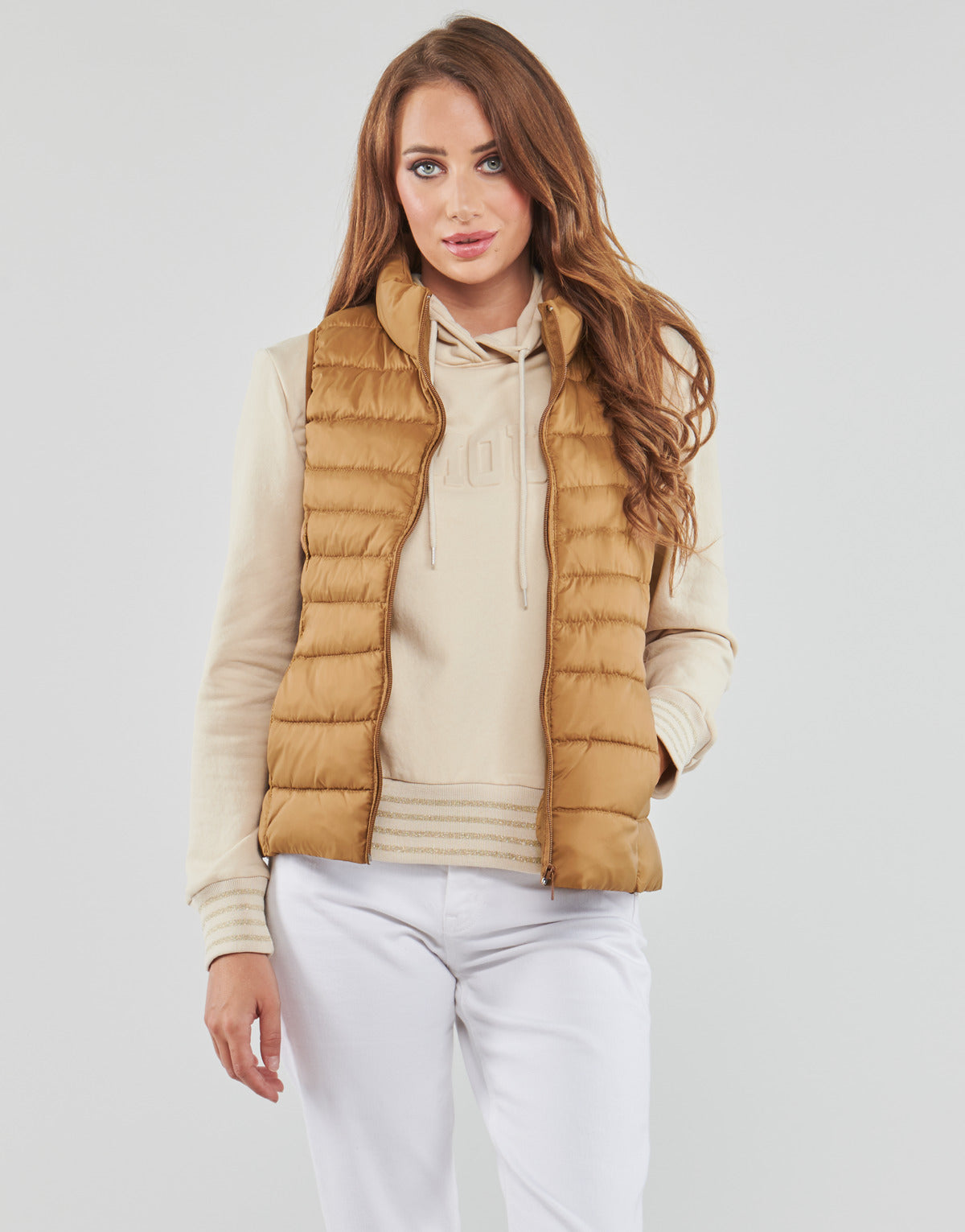 Piumino Donna Only ONLNEWCLAIRE QUILTED WAISTCOAT OTW Marrone