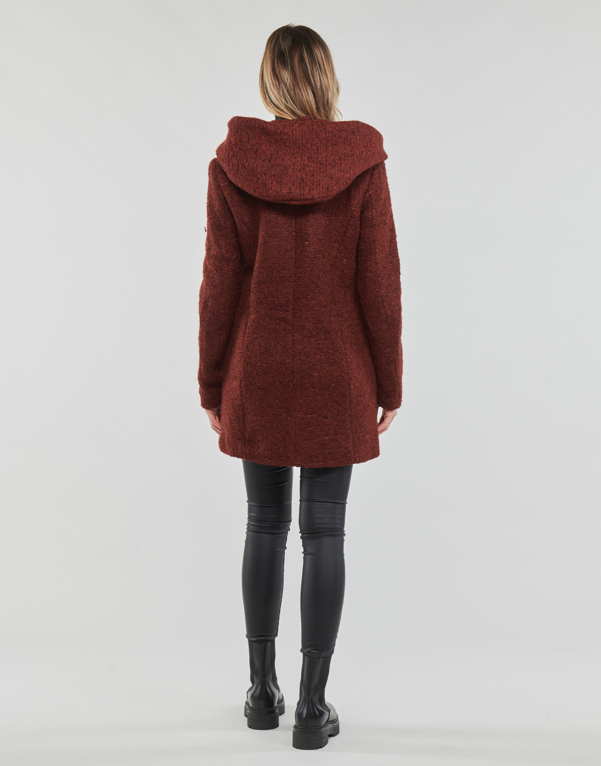 Mantella Donna Only ONLSEDONA BOUCLE WOOL COAT OTW NOOS Rosso