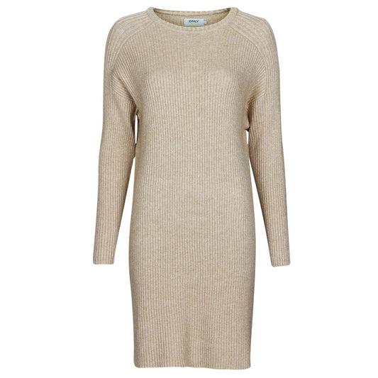 Abito corto Donna Only ONLFIA KATIA L/S DRESS CC KNT Beige