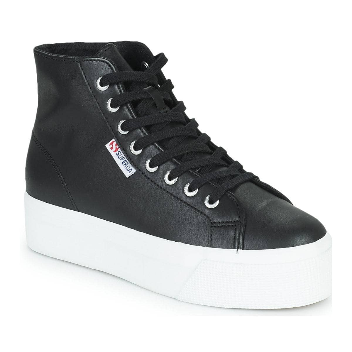 Sneakers alte Donna Superga 2730 HI TOP NAPPA Nero