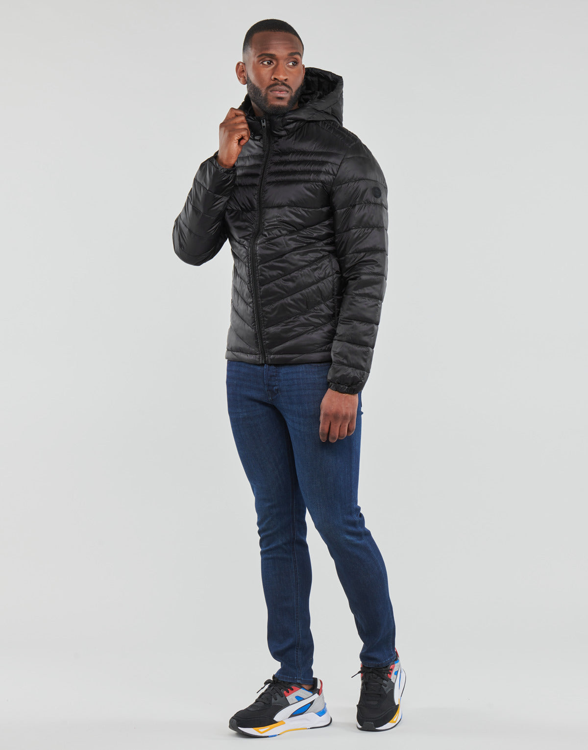 Piumino Uomo Jack & Jones  JJEHERO PUFFER HOOD  Nero
