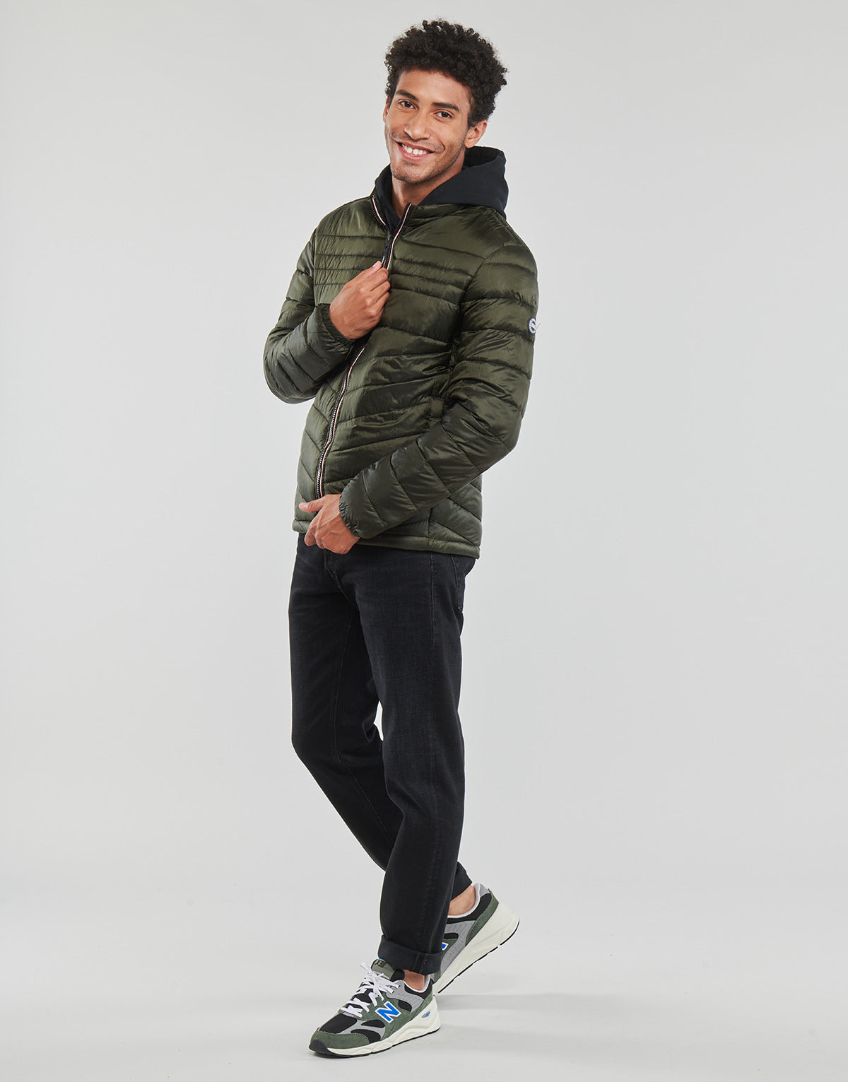 Piumino Uomo Jack & Jones  JJEHERO PUFFER COLLAR  Kaki