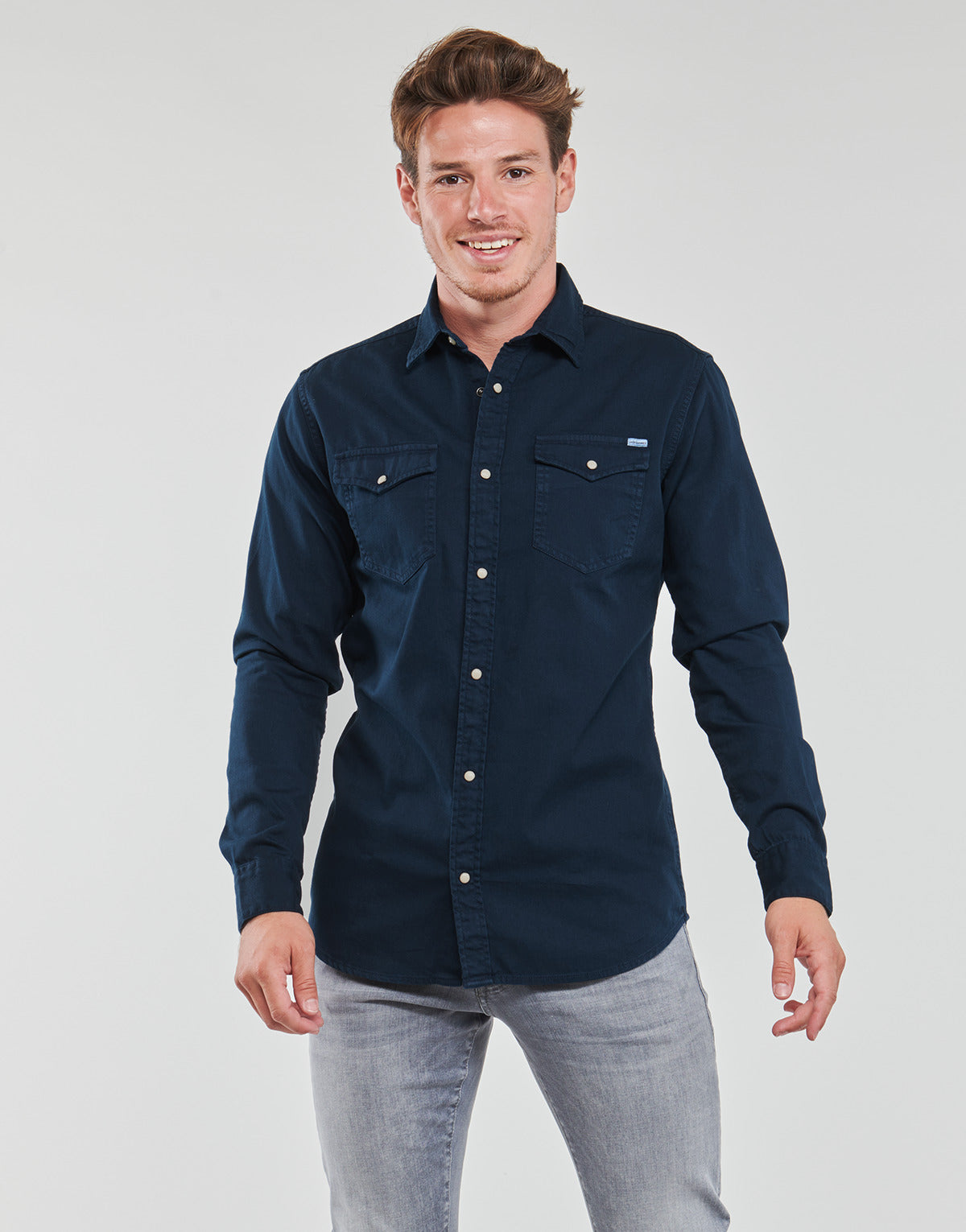 Camicia a maniche lunghe Uomo Jack & Jones  JJESHERIDAN SHIRT  Blu