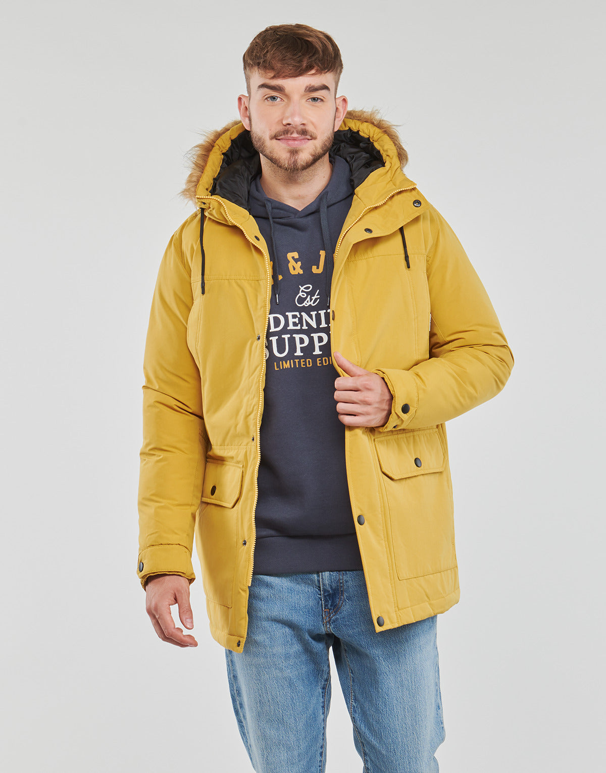 Parka Uomo Jack & Jones JJWINNER PARKA Giallo