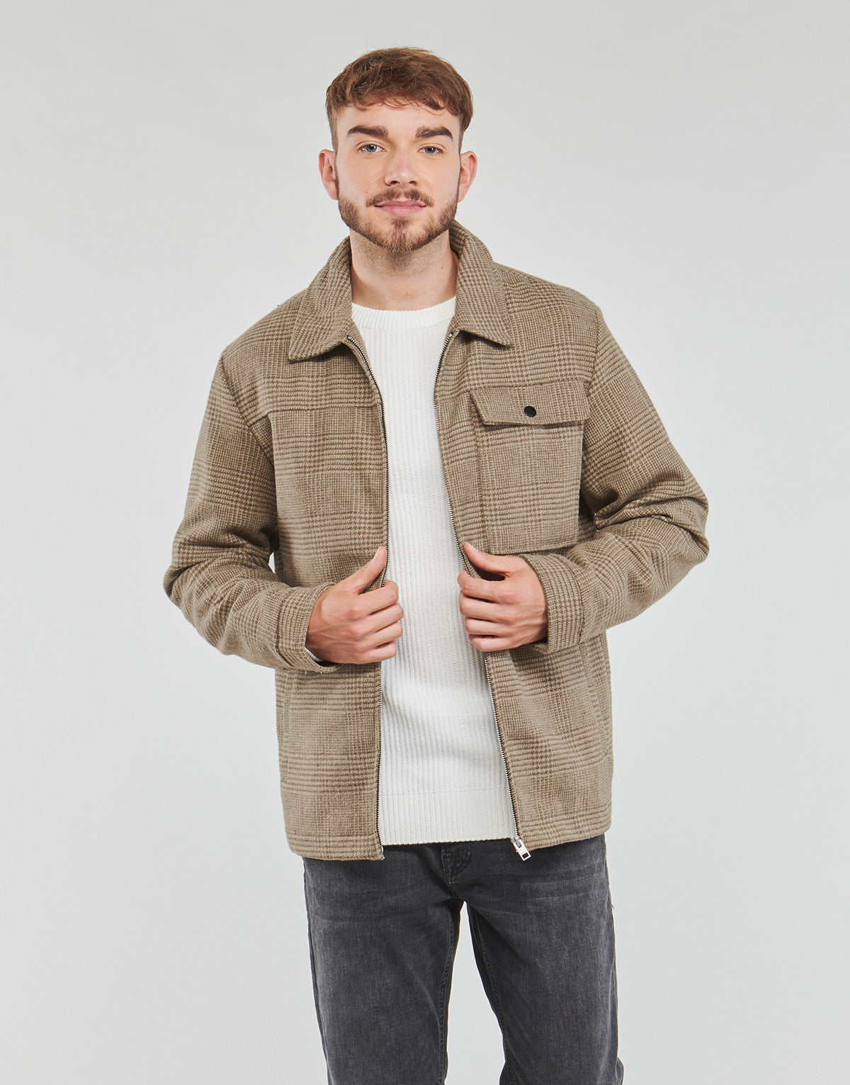 Mantella Uomo Jack & Jones JJJOHNSON WOOL JACKET Beige