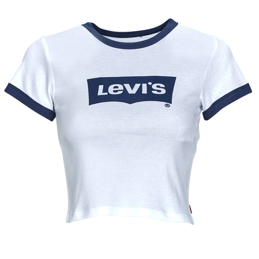 T-shirt Donna Levis  GRAPHIC RINGER MINI TEE  Bianco