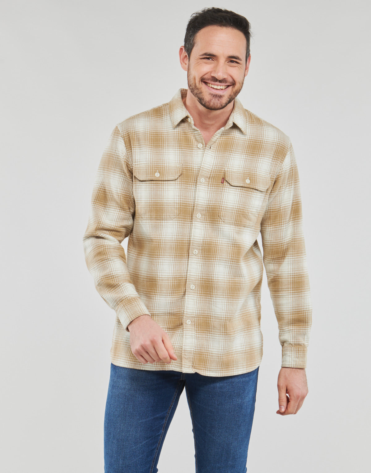 Camicia a maniche lunghe Uomo Levis  JACKSON WORKER  Beige