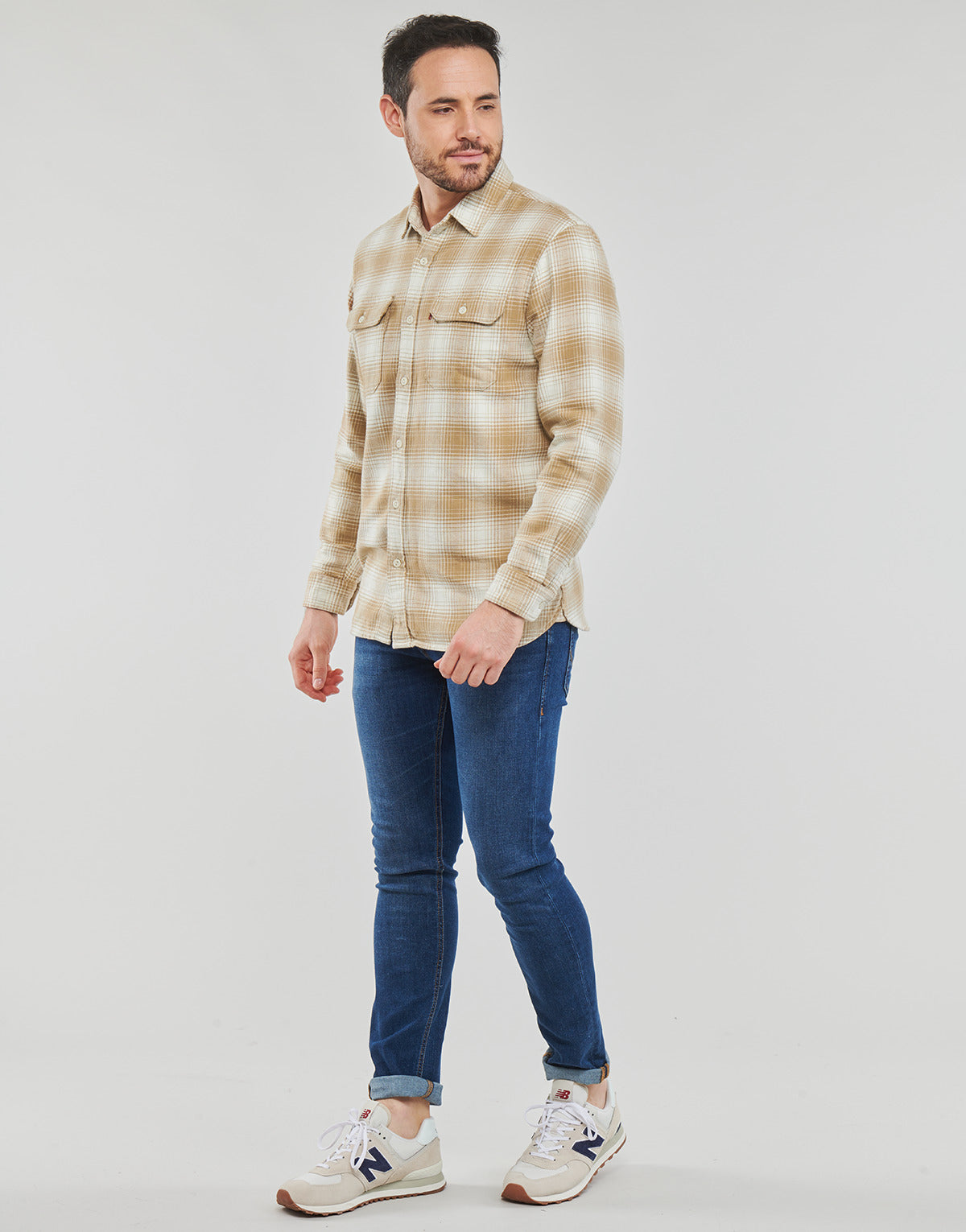 Camicia a maniche lunghe Uomo Levis  JACKSON WORKER  Beige