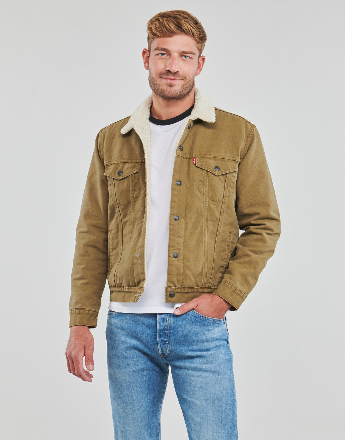 Giacca in jeans Uomo Levis  TYPE 3 SHERPA TRUCKER  Beige