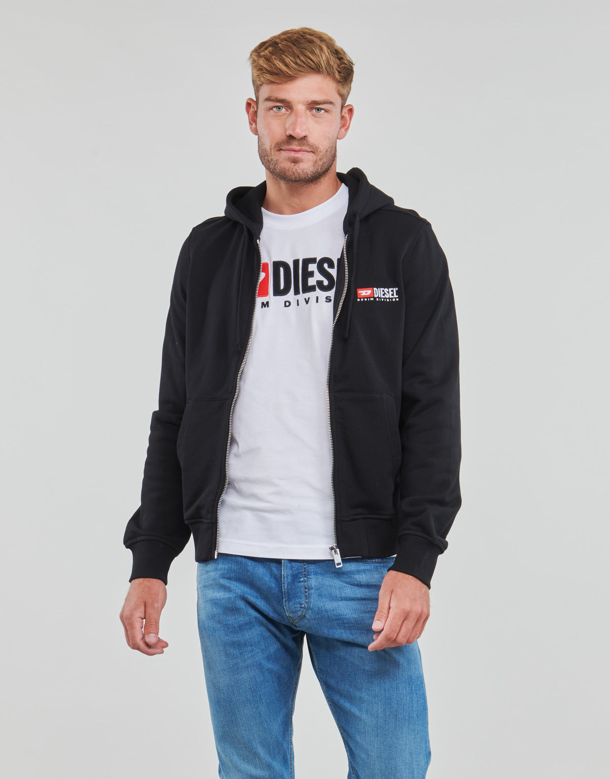 Felpa Uomo Diesel S-GINN-HOOD-ZIP-DIV Nero