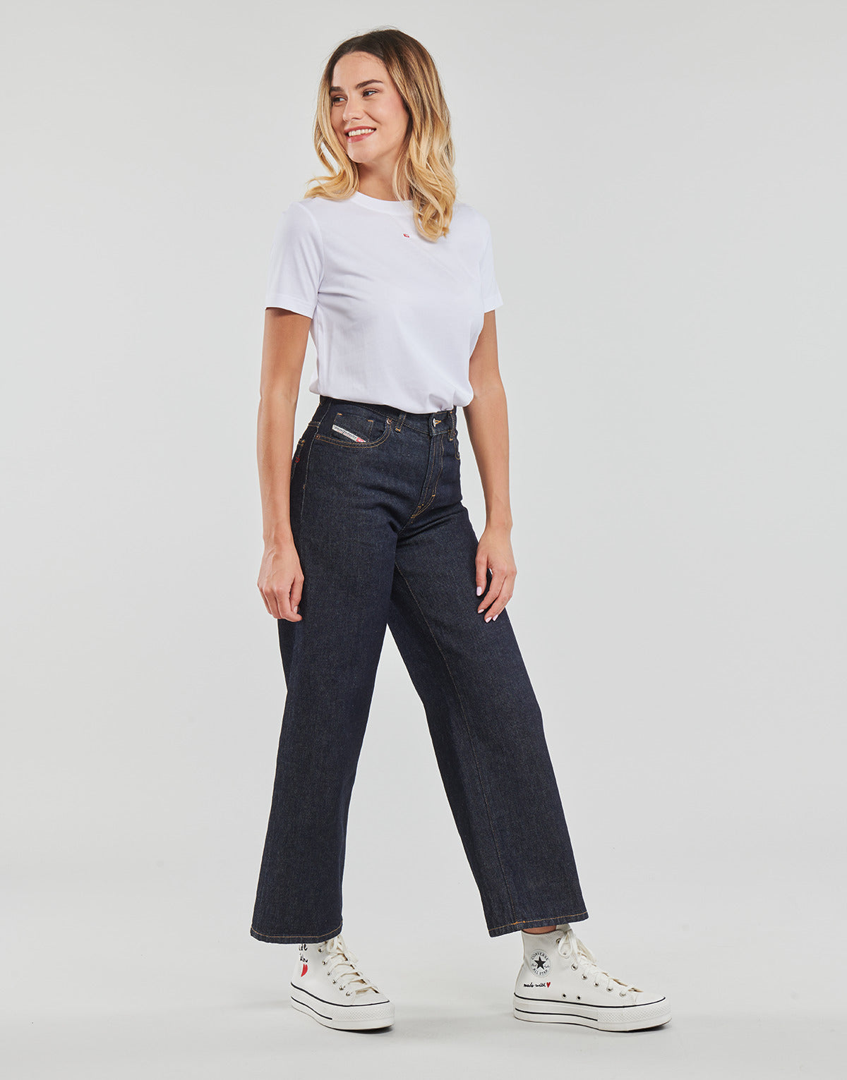 T-shirt Donna Diesel  T-REG-MICRODIV  Bianco