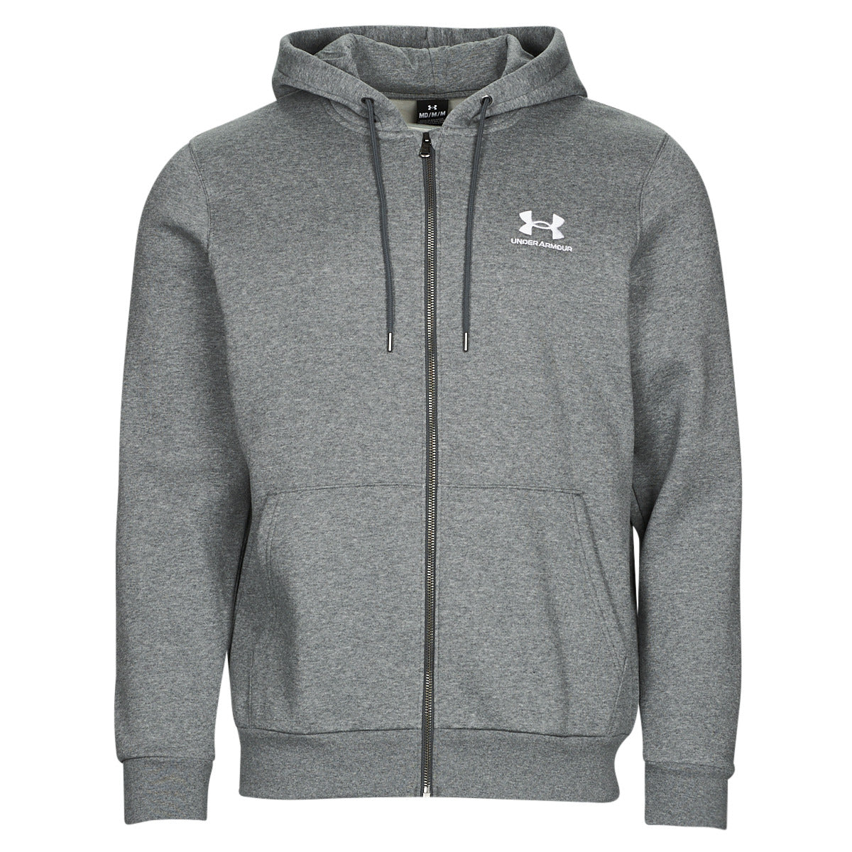 Felpa Uomo Under Armour UA Essential Fleece FZ Hood Grigio