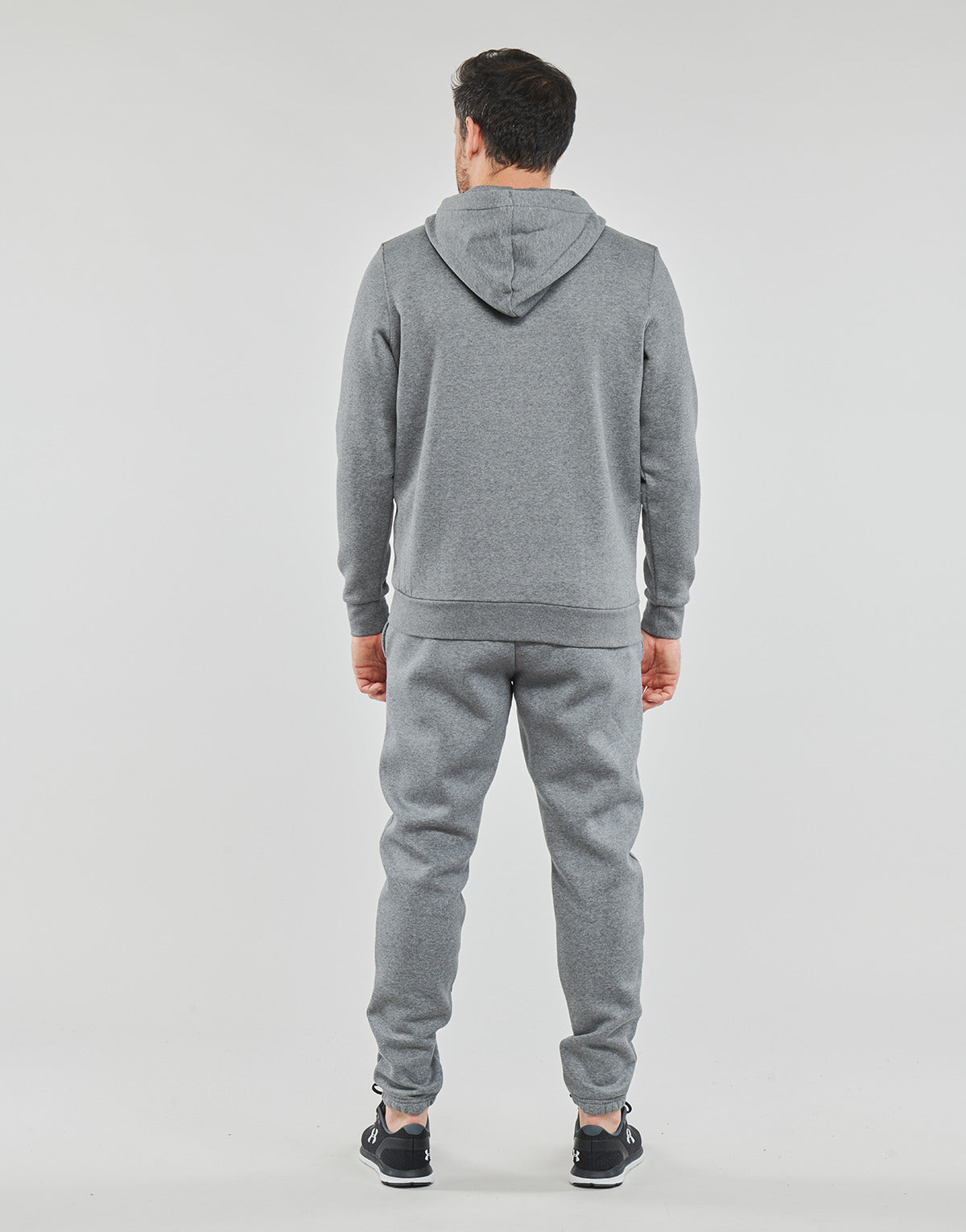 Felpa Uomo Under Armour UA Essential Fleece FZ Hood Grigio