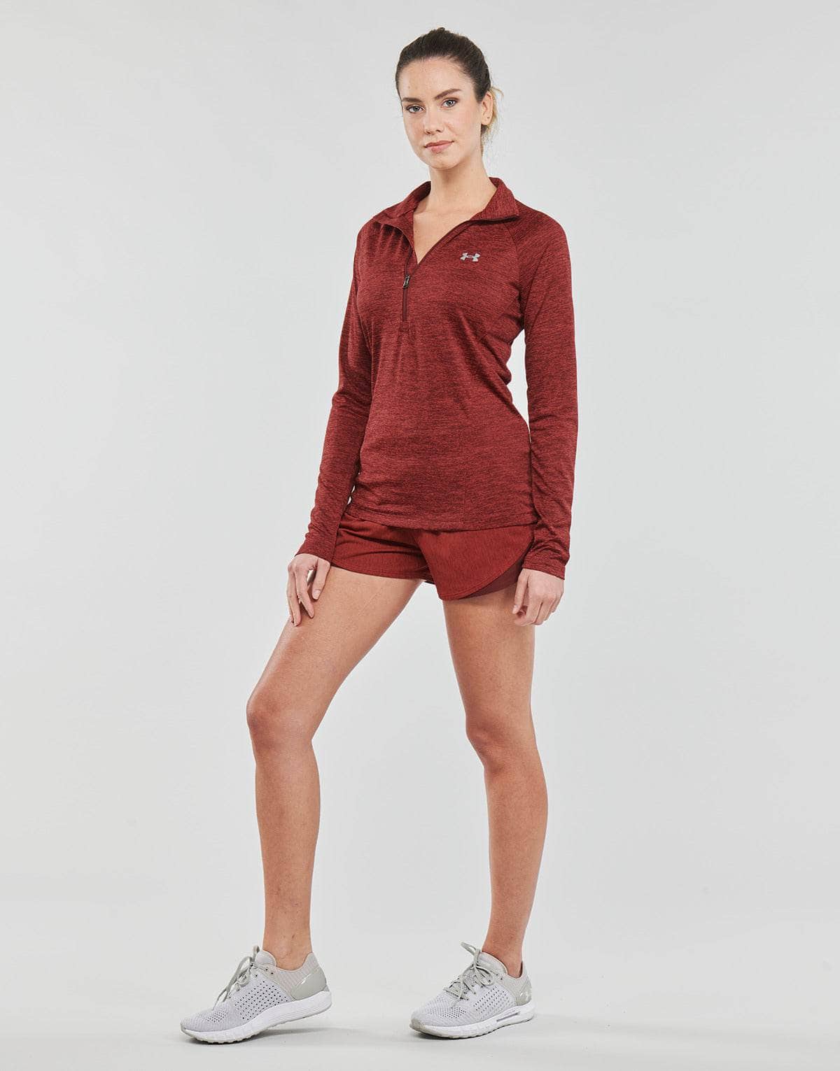 T-shirts a maniche lunghe Donna Under Armour Tech 1/2 Zip - Twist Marrone