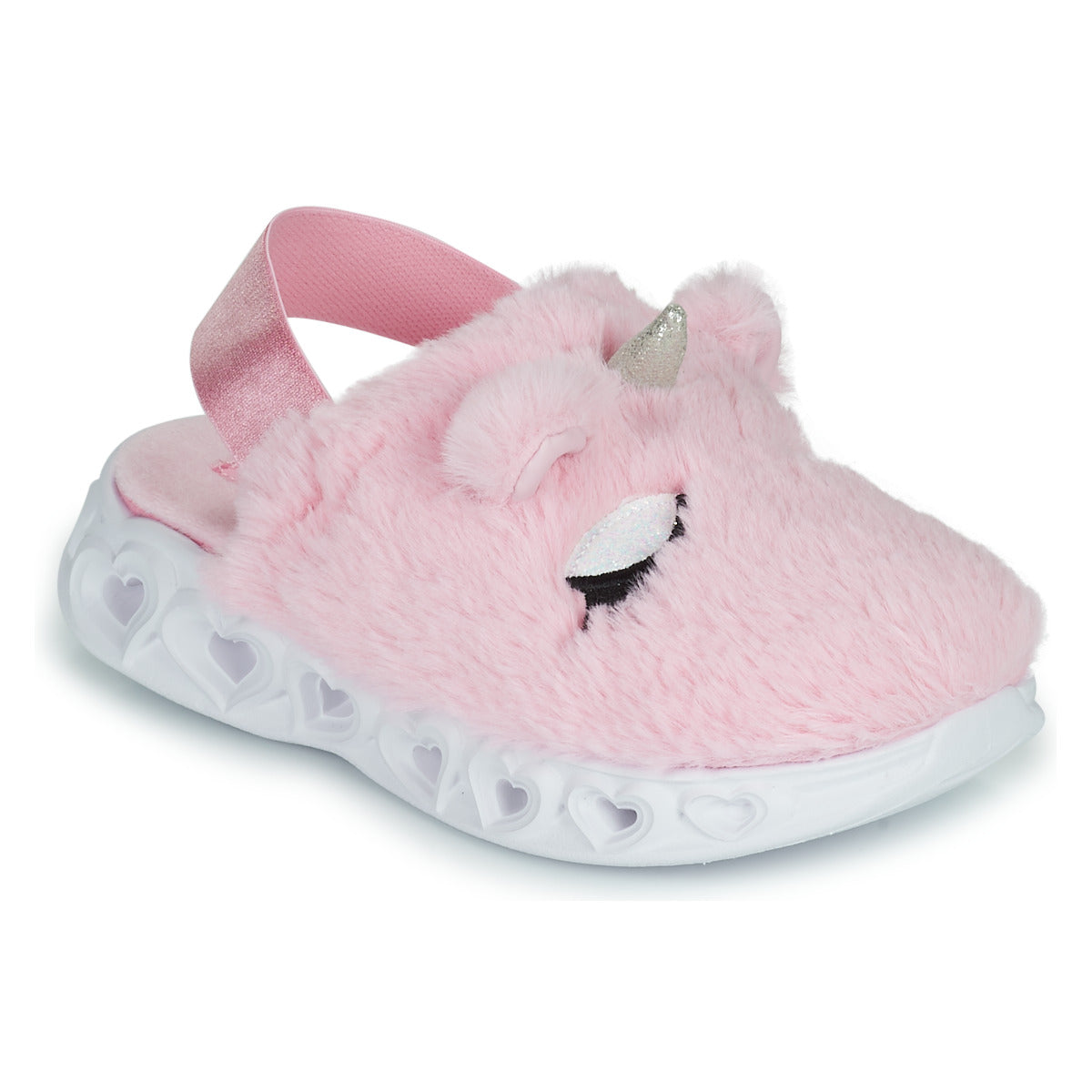 Pantofole bambini ragazza Skechers HEART LIGHTS SANDALS Rosa
