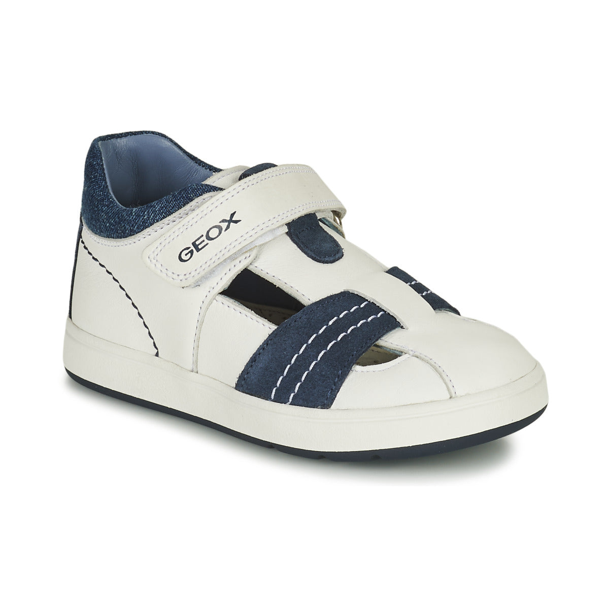 Scarpe bambini ragazzo Geox B BIGLIA B. A - NAPPA + SCAM. Bianco