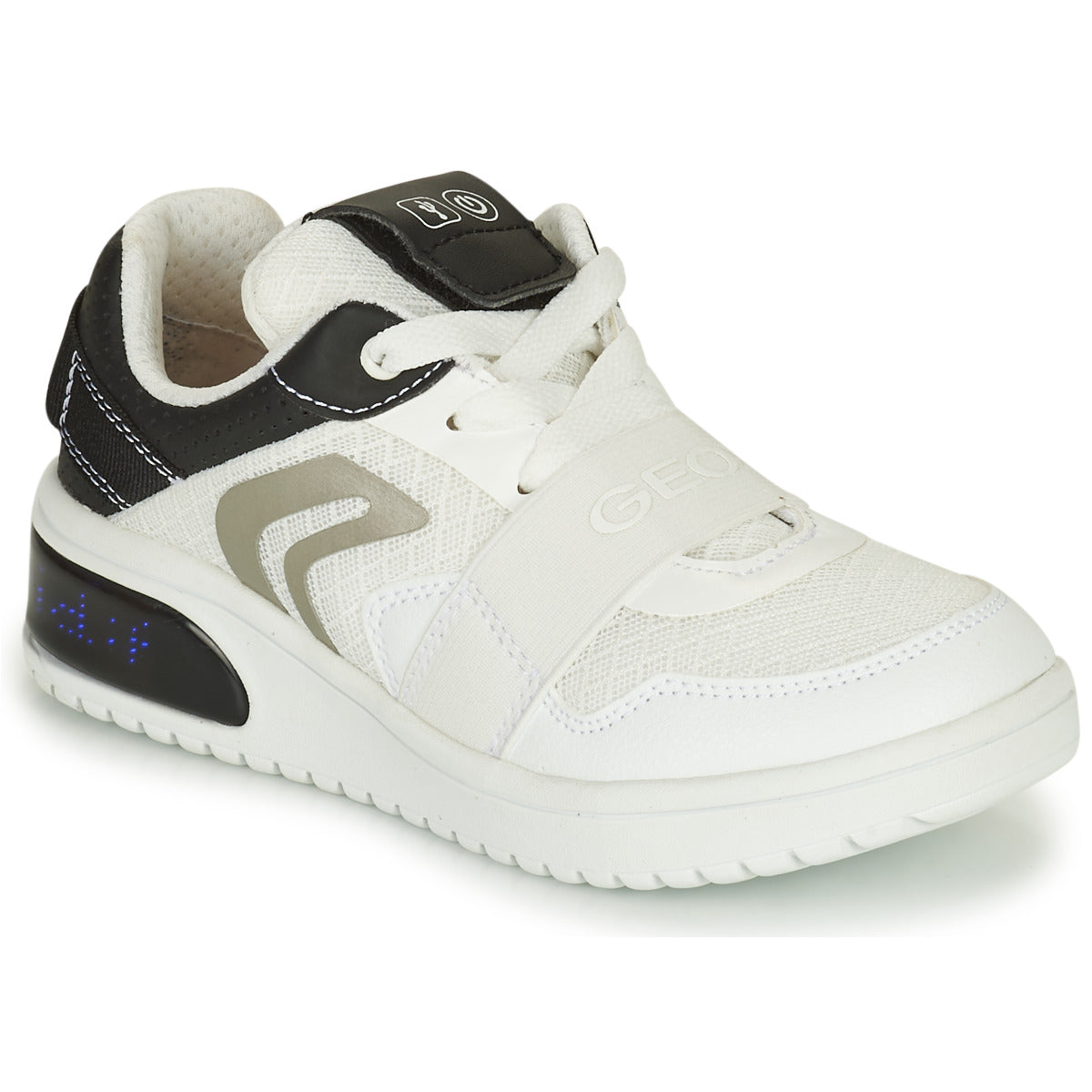 Scarpe bambini ragazzo Geox J XLED B. B - MESH + GEOBUCK Bianco