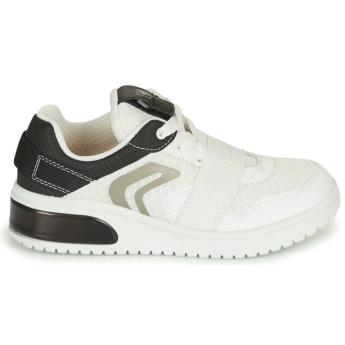 Scarpe bambini ragazzo Geox J XLED B. B - MESH + GEOBUCK Bianco