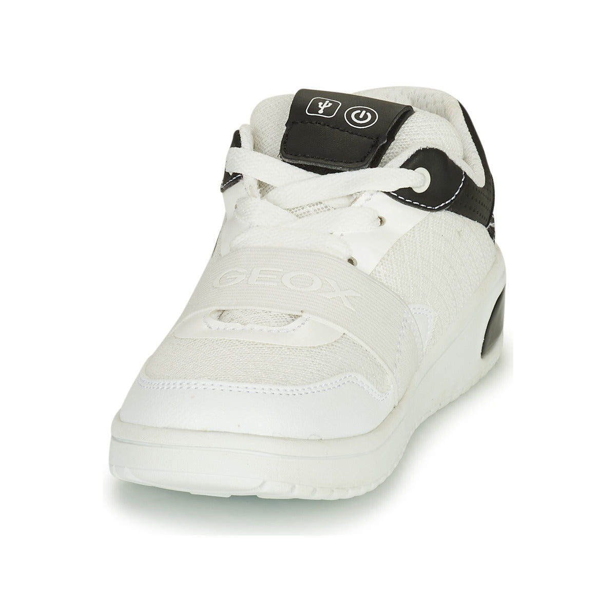 Scarpe bambini ragazzo Geox J XLED B. B - MESH + GEOBUCK Bianco