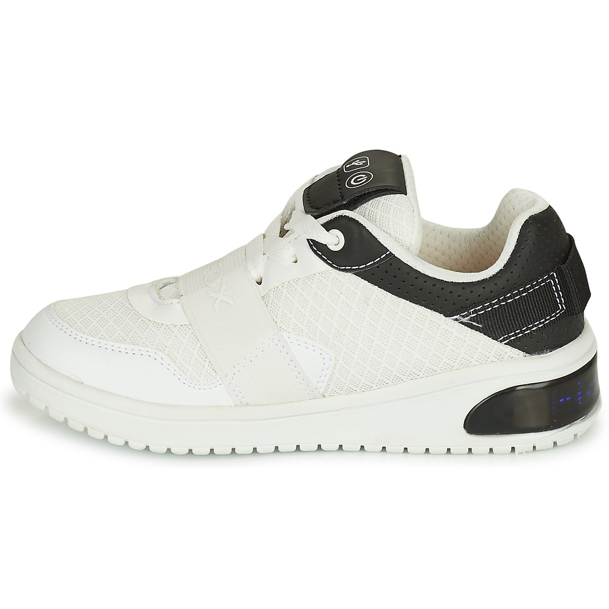 Scarpe bambini ragazzo Geox J XLED B. B - MESH + GEOBUCK Bianco