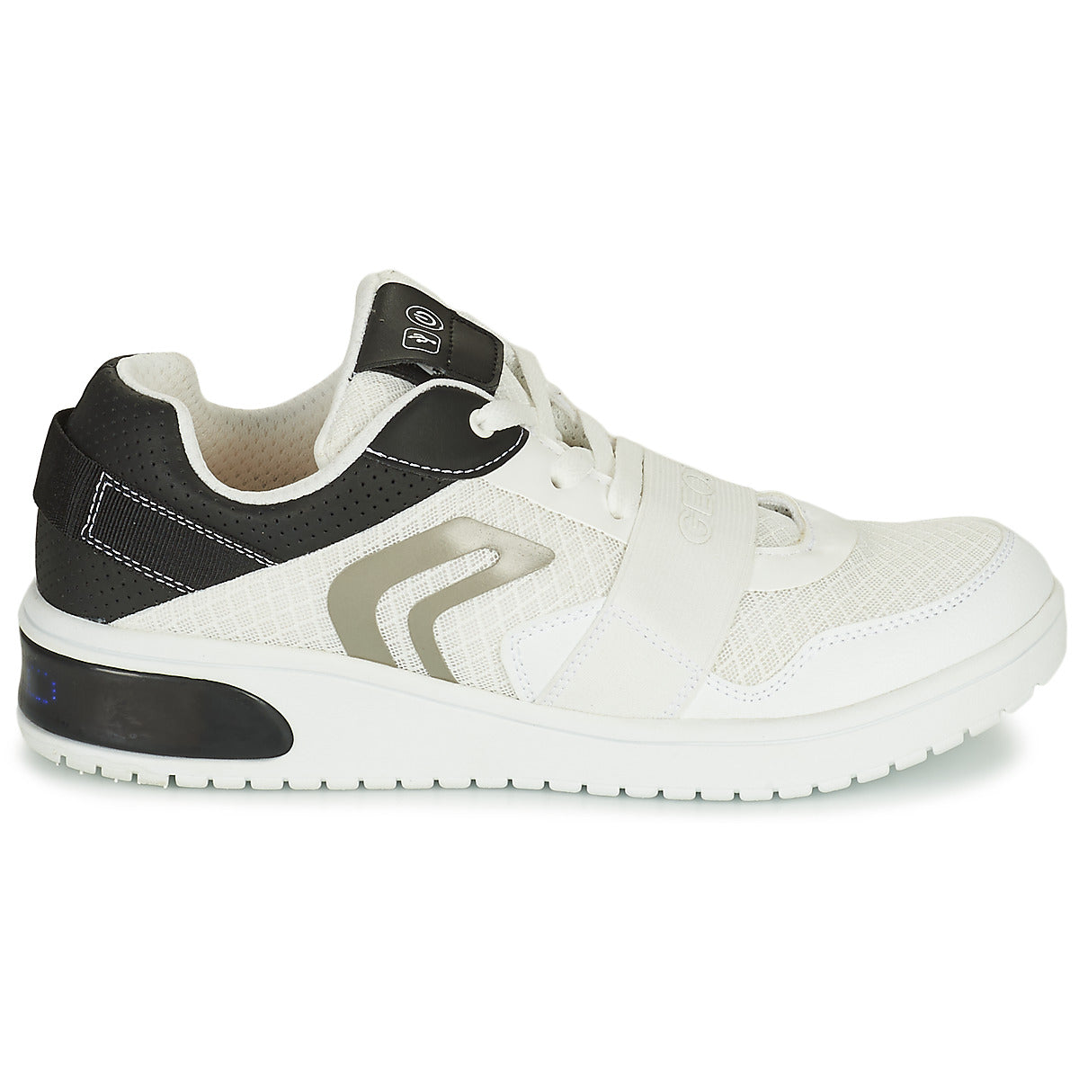 Scarpe bambini ragazzo Geox J XLED B. B - MESH + GEOBUCK Bianco