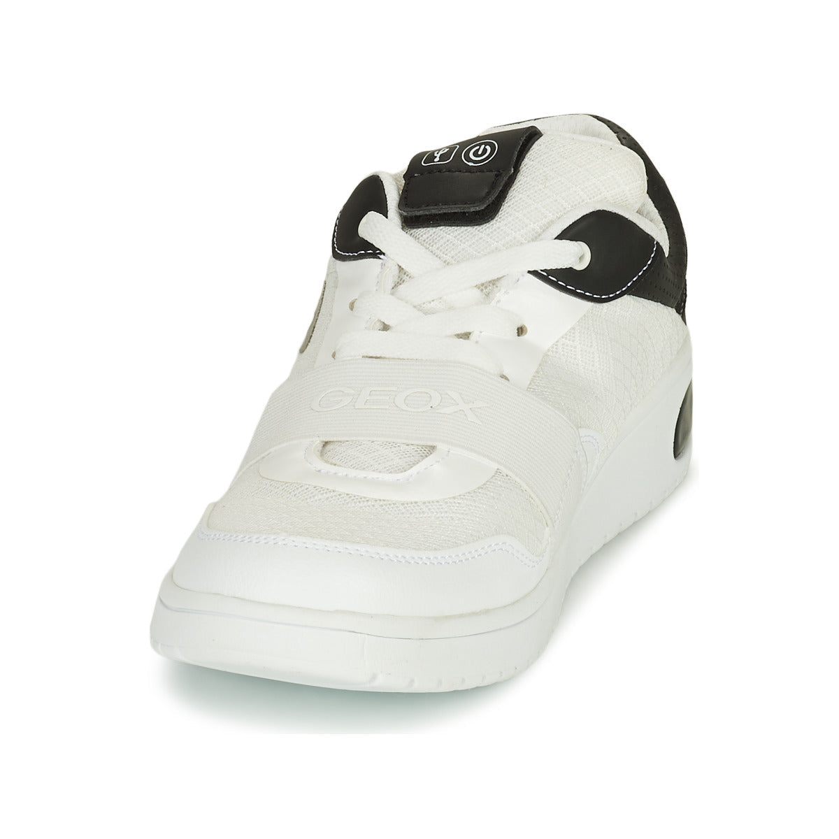 Scarpe bambini ragazzo Geox J XLED B. B - MESH + GEOBUCK Bianco