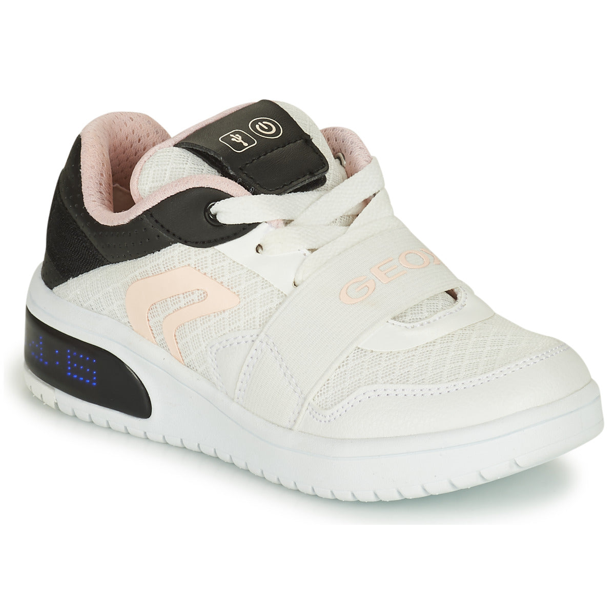 Scarpe bambini ragazzo Geox J XLED G. A - MESH + ECOP BOTT Bianco