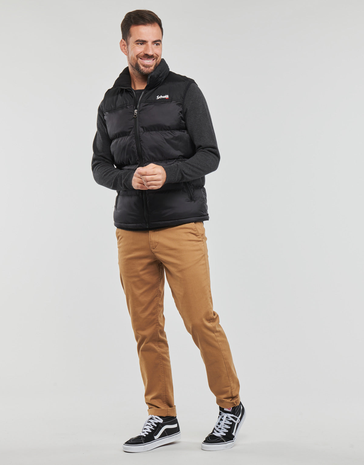 Piumino Uomo Schott UTAH V Nero