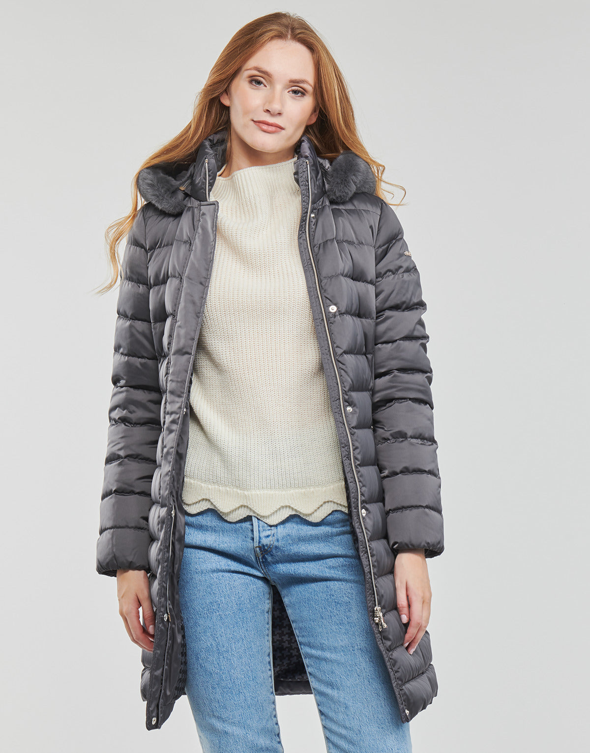Piumino Donna Geox W BETTANIE LONG JKT Grigio