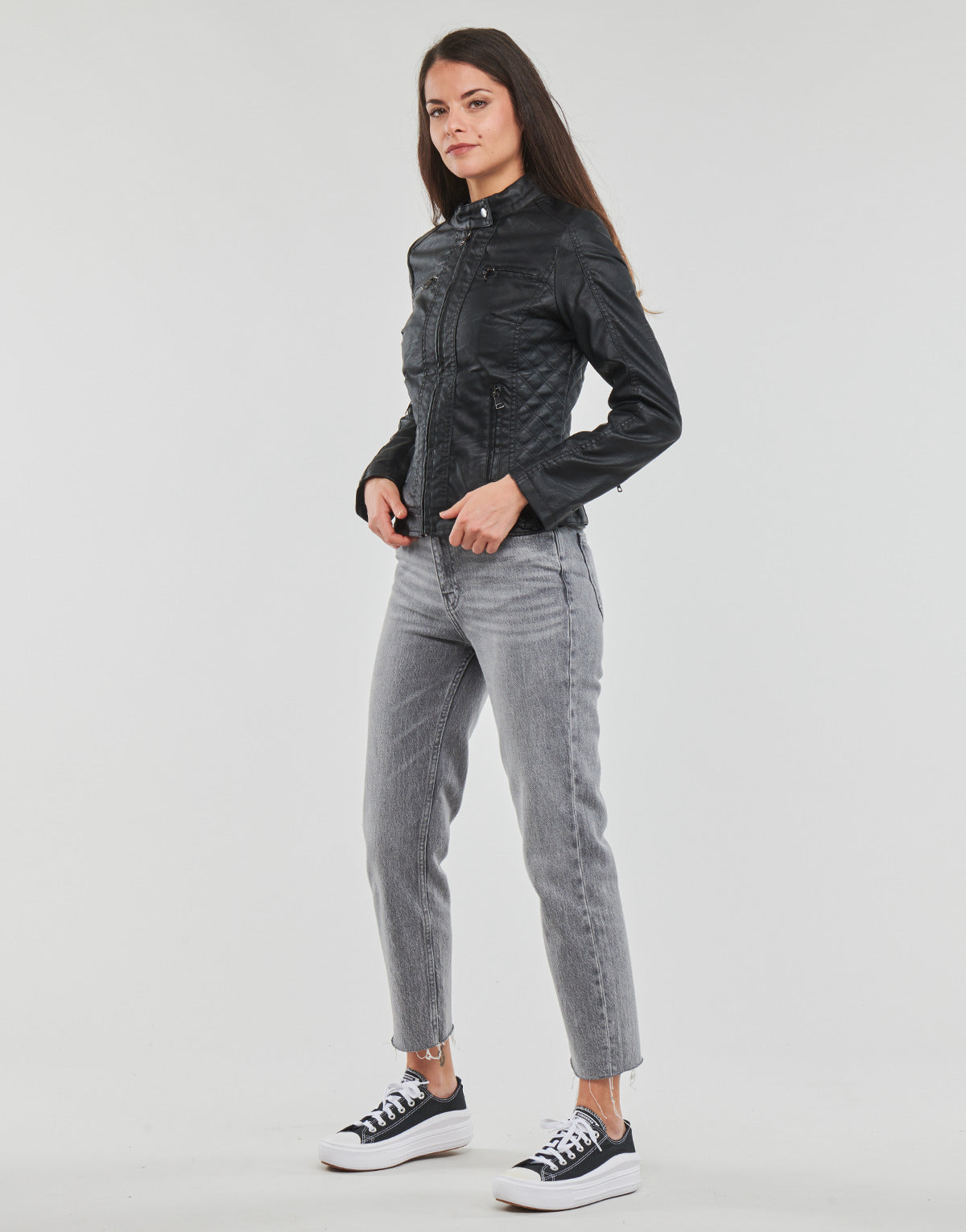 Giacca in pelle Donna Moony Mood PUIR Nero