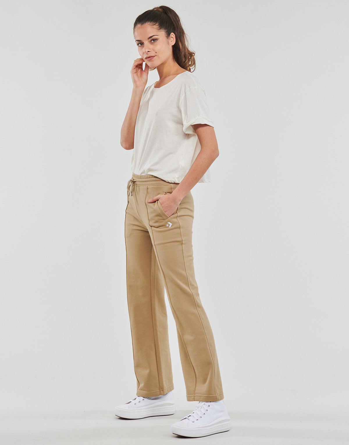 Pantalone Cargo Donna Converse KNIT PANT Beige
