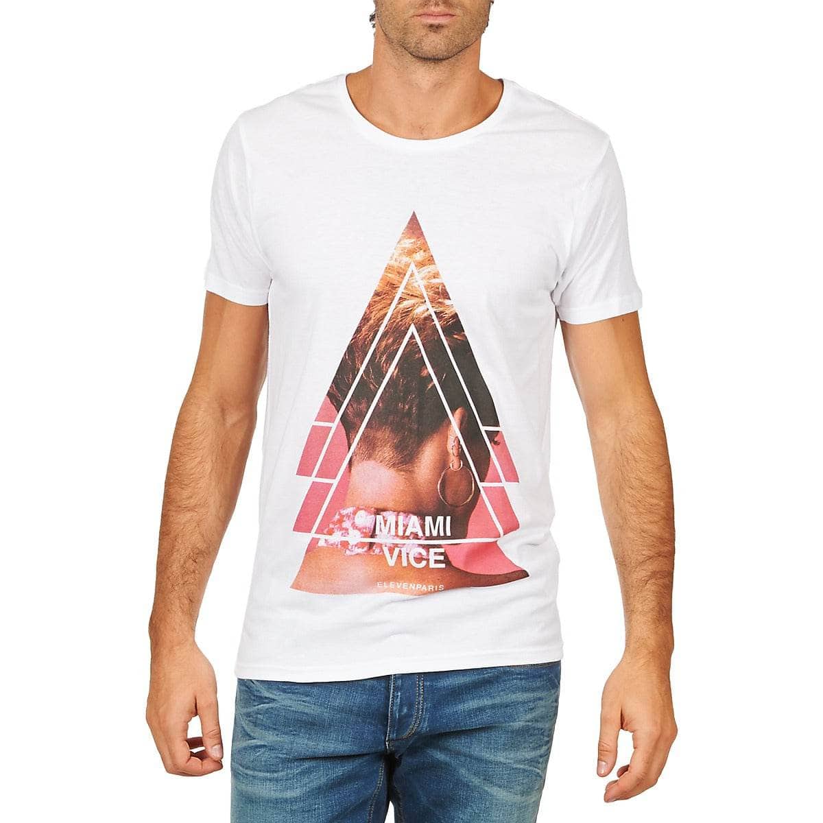 T-shirt Uomo Eleven Paris MIAMI M MEN Bianco
