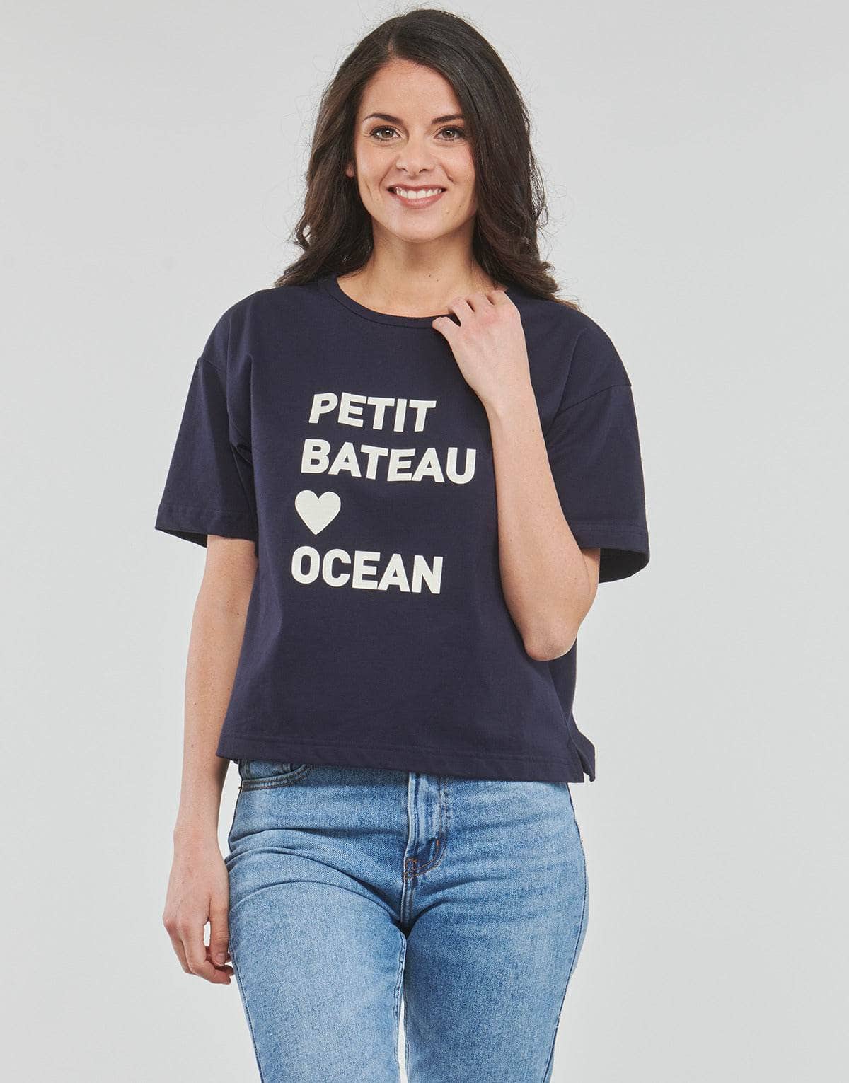 T-shirt Donna Petit Bateau A06TM04 Marine