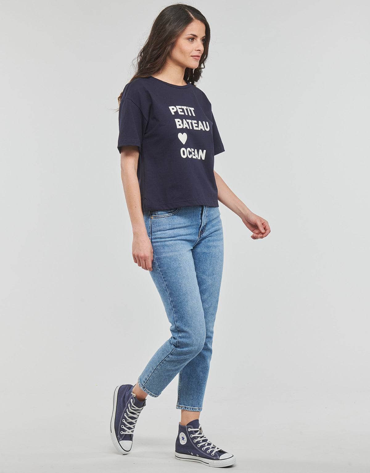 T-shirt Donna Petit Bateau A06TM04 Marine