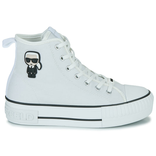 Sneakers alte Donna Karl Lagerfeld  KAMPUS MAX Karl Ikonic Hi Lace  Bianco